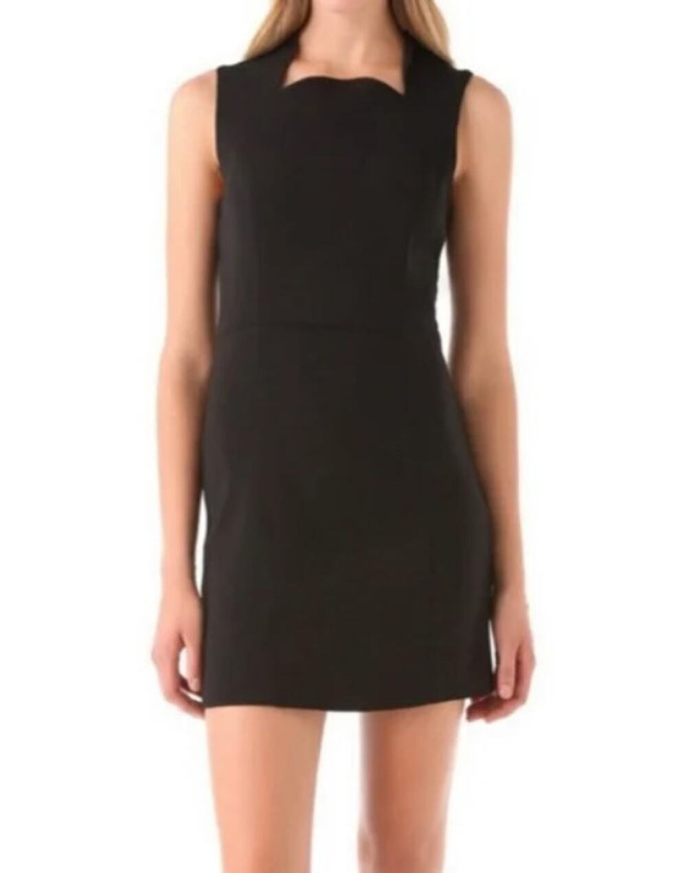 THEYSKENS' THEORY Dillian Geometric Neckline Virgin Wool Dress Nordstrom 2 $595
